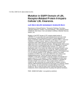 Mutation in the EGFP domain of LDL receptor
