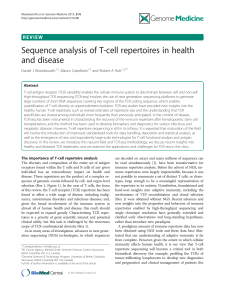 Sequence analysis of T-cell repertoires in health and disease