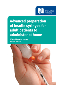 Advanced preparation of insulin syringes for adult