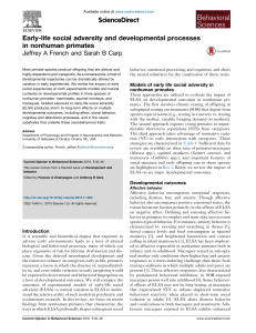 Early-life social adversity and developmental processes in