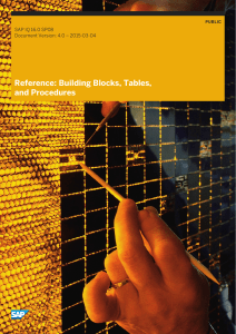 Reference: Building Blocks, Tables, and Procedures