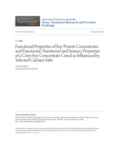 Functional Properties of Soy Protein Concentrates and