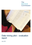 Data mining pilot – evaluation report