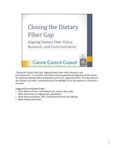 Closing the Dietary Fiber Gap