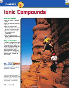 Chapter 8: Ionic Compounds