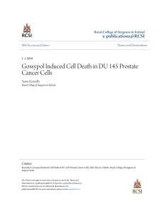 Gossypol Induced Cell Death in DU 145 Prostate Cancer Cells