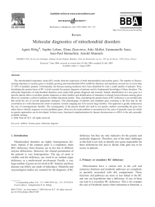 Molecular diagnostics of mitochondrial disorders