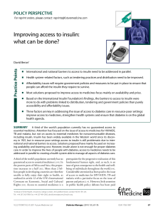 Improving access to insulin: what can be done?