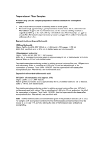 Deproteinisation with perchloric acid