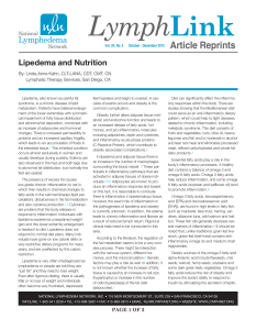 Lipedema and Nutrition - National Lymphedema Network