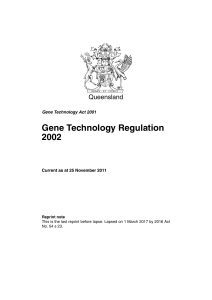 Gene Technology Regulation 2002