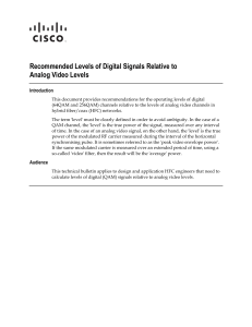 Recommended Levels of Digital Signals Relative to Analog