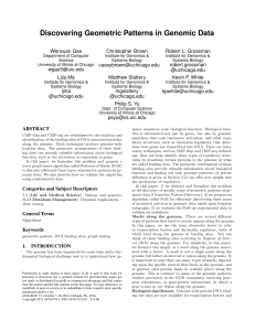 Discovering Geometric Patterns in Genomic Data