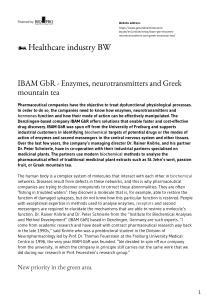 IBAM GbR - Enzymes, neurotransmitters and Greek mountain tea