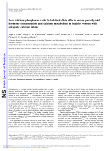 Low calcium:phosphorus ratio in habitual diets affects serum