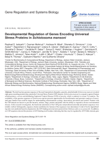 Developmental Regulation of Genes Encoding Universal Stress