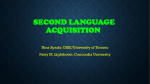 Second Language acquisition