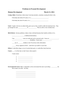 Problems in Prenatal Development Human Development March 12