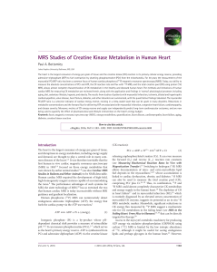 "MRS Studies of Creatine Kinase Metabolism in Human Heart" in