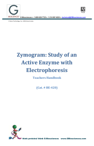 Zymogram: Study of an Active Enzyme with - G