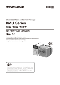 Oriental Motors BMU2 Operating Manual