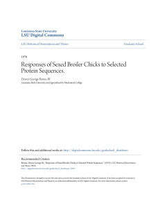 Responses of Sexed Broiler Chicks to Selected Protein Sequences.
