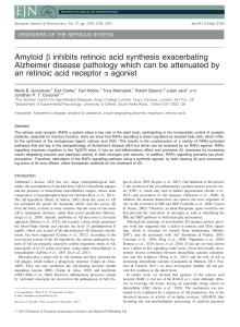 Amyloid inhibits retinoic acid synthesis exacerbating Alzheimer