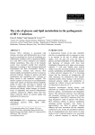 The role of glucose and lipid metabolism in the