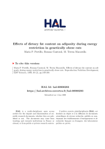 Effects of dietary fat content on adiposity during energy - HAL