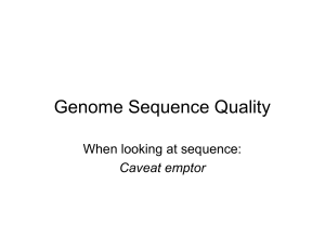 Genome Sequence Quality - Rice Genome Annotation Project
