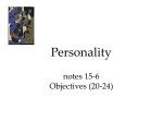 Personality notes 15-6 Objectives (20-24)