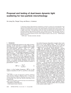 Proposal and testing of dual-beam dynamic light