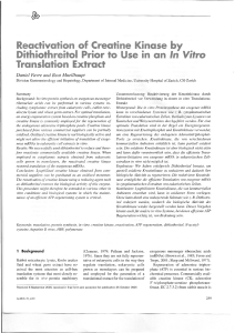 Reactivation of Creatine Kinase by Dithiothreitol Prior to Use