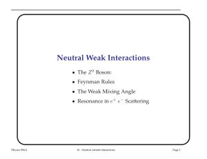 Neutral Weak Interactions