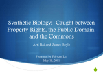 Synthetic Biology: Caught between Property Rights