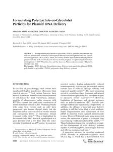 particles for plasmid DNA delivery