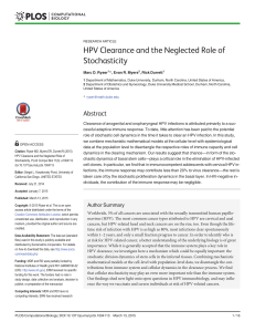 HPV Clearance and the Neglected Role of Stochasticity