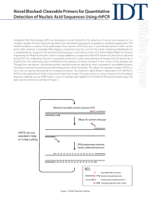 Novel Blocked-Cleavable Primers for Quantitative Detection of