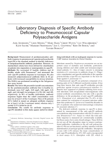 Laboratory Diagnosis of Specific Antibody