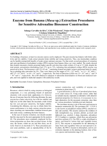 Enzyme from Banana (Musa sp.) Extraction Procedures for Sensitive