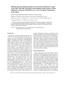 Efficient and Convenient Procedure for Protection of Hydroxyl