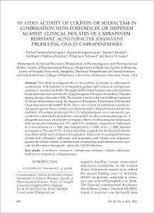 In vitro activity of colistin or sulbactam in combination with