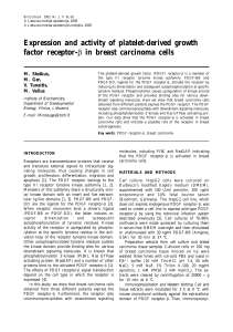 Expression and activity of platelet-derived growth factor receptor