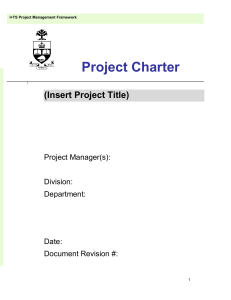 Project Charter - Project Management Office (PMO)