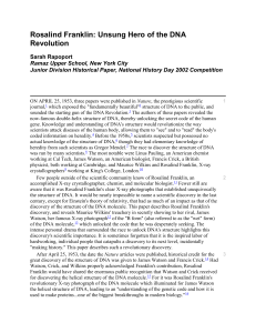 Rosalind Franklin: Unsung Hero of the DNA Revolution