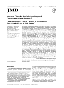 Intrinsic Disorder in Cell-signaling and Cancer