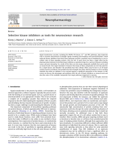 Selective kinase inhibitors as tools for neuroscience research