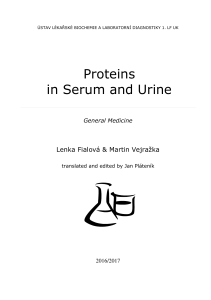 Proteins in Serum and Urine - Ústav lékařské biochemie a