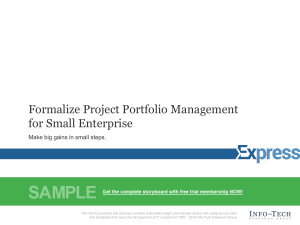 Formalize Project Portfolio Management for Small Enterprise Sample
