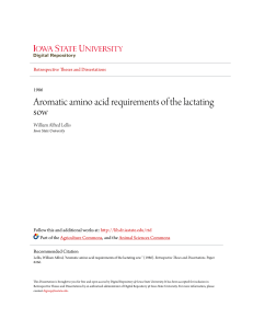Aromatic amino acid requirements of the lactating sow
